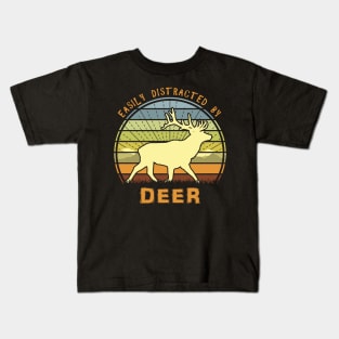 Easily Distracted By Deer Kids T-Shirt